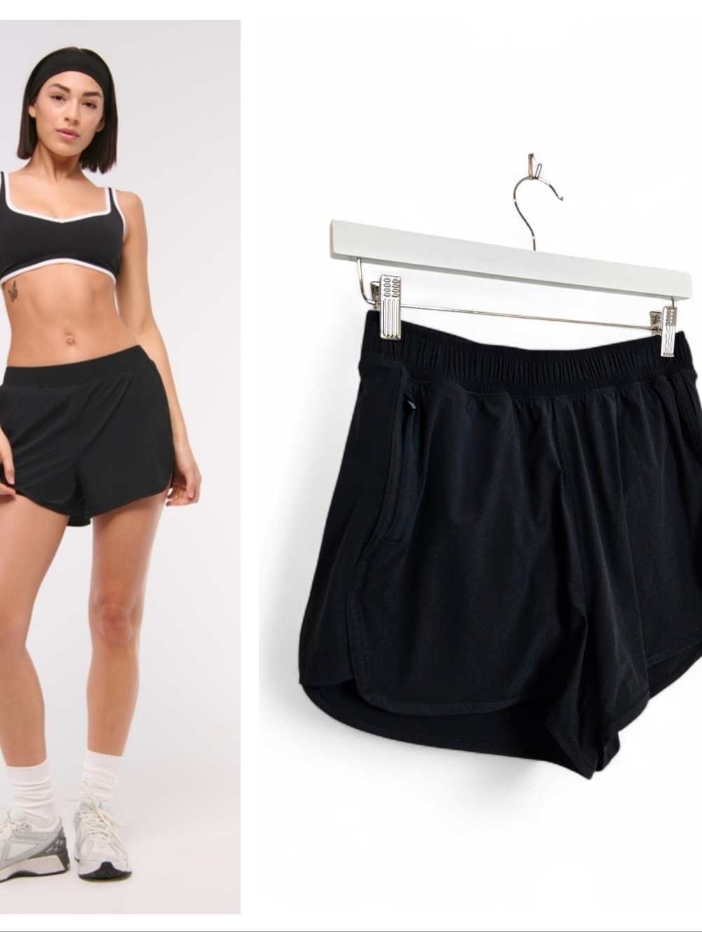 Abercrombie YPB sprintTEK High Rise 3” Running Shorts Black NWT S